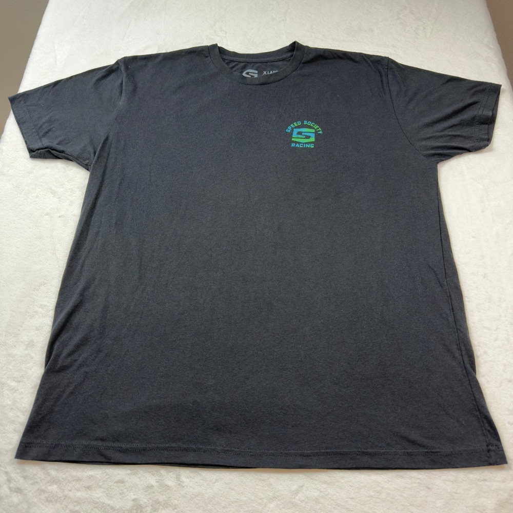 Speed Society Racing T Shirt Mens XL‎ Black Good Motorsports Graphic Tee